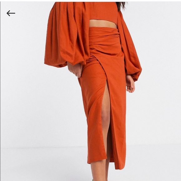 ASOS Midaxi skirt with thigh high split set - Picture 3 of 3